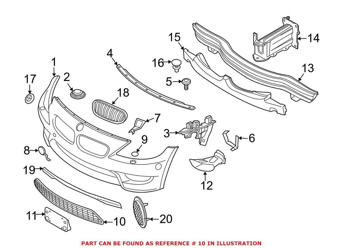 BMW Grille - Front Lower 51117895842